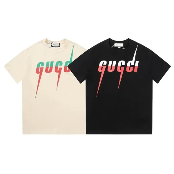 Gucci Green Lightning Logo T-Shirt Black + Pineapple Embroidery Sweatpants Green - 6