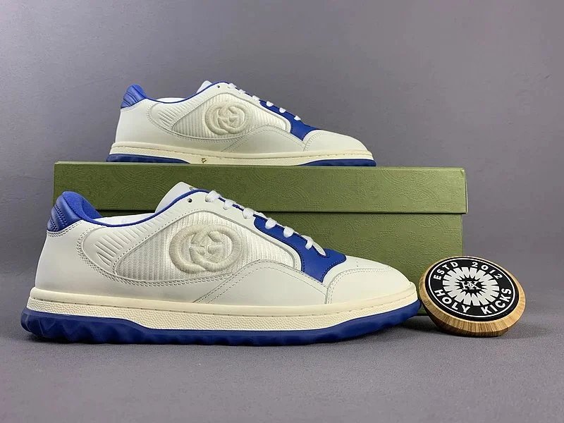 Gucci Rhyton Low White and Royal Blue Sneakers - 1