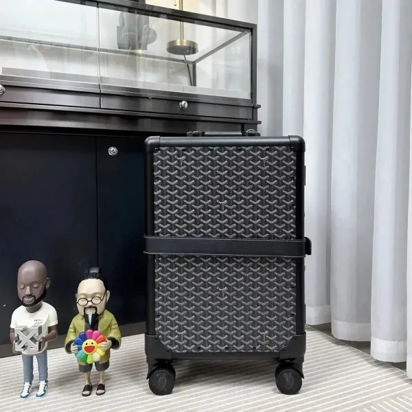 Goyard Saint-Louis Rolling Trunk Black Monogram Suitcase - 1