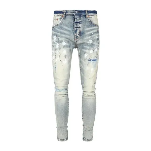 Philipp Plein Paint-Splatter Distressed Skinny Jeans - 1