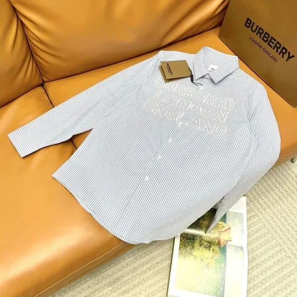 Burberry Logo-Print Striped Cotton Shirt - 1