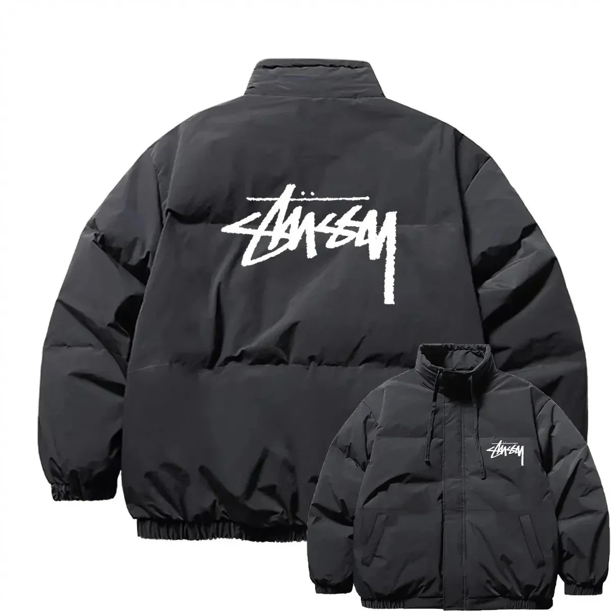 Stüssy Oversized Puffer Jacket Black - 1