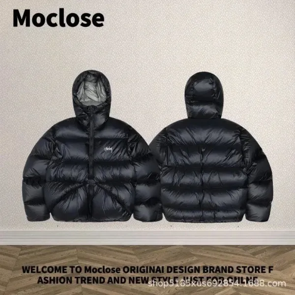 Moclose Oversized Puffer Hooded Down Jacket Black - 1