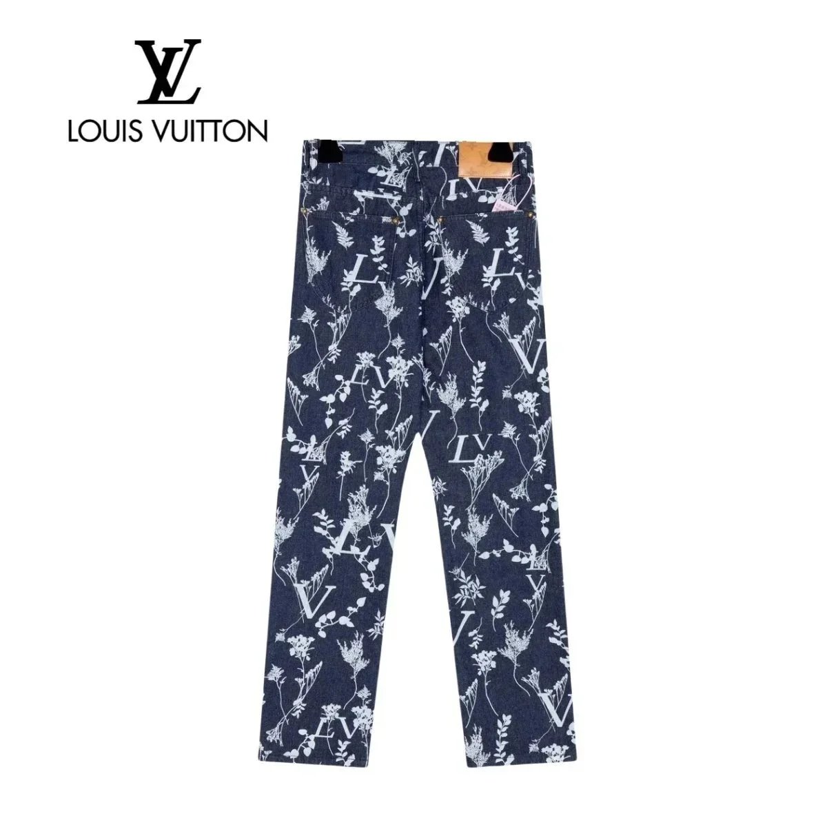Louis Vuitton Monogram Floral Denim Jeans Navy - 5