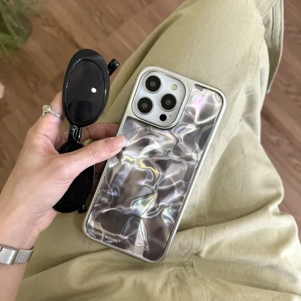 Clear Wave Effect Phone Case Silver Gray Phone-Case - 6