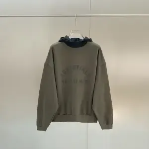 Essentials Hoodie Olive Green with Contrast Hood - 1