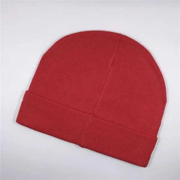 Design Grid Pattern Black Beanie - 10