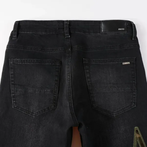 Distressed Printed Patchwork Black Jeans - 10
