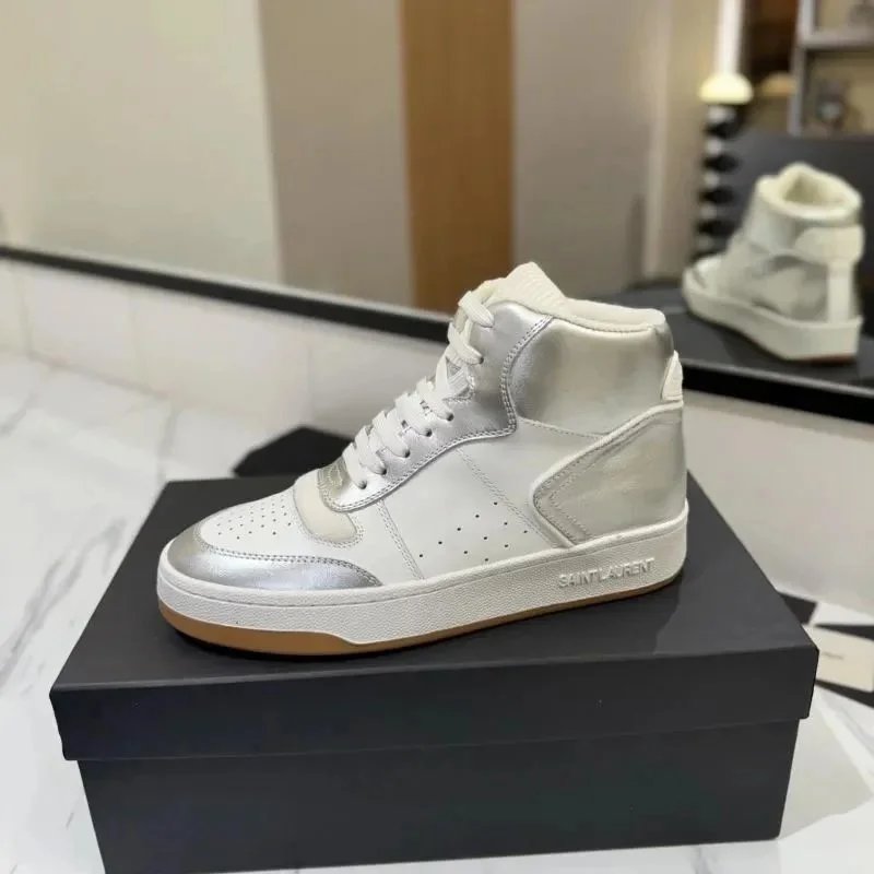 Saint Laurent Court Classic High-Top White Sneakers - 3