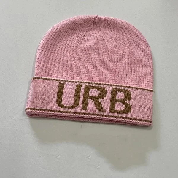 Design Grid Pattern Black Beanie - 2