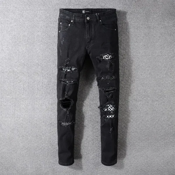 Amiri Distressed Black Denim Jeans - 1