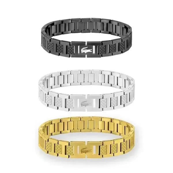 Lacoste Chain Link Bracelet Black Silver Gold Bracelets - 1