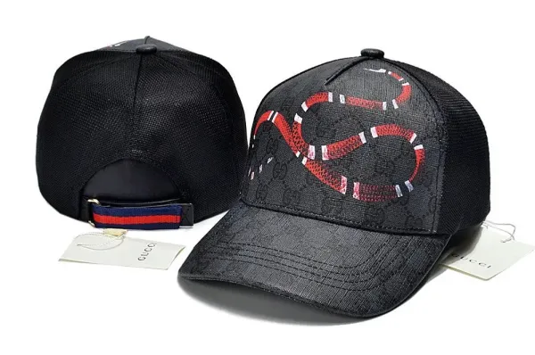 Gucci Snake Print Mesh Baseball Cap Black - 1