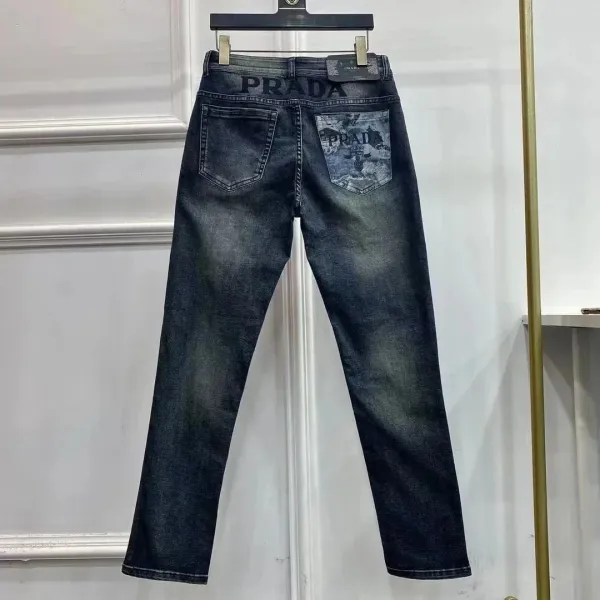 Prada Printed Back Pocket Denim Jeans - 1
