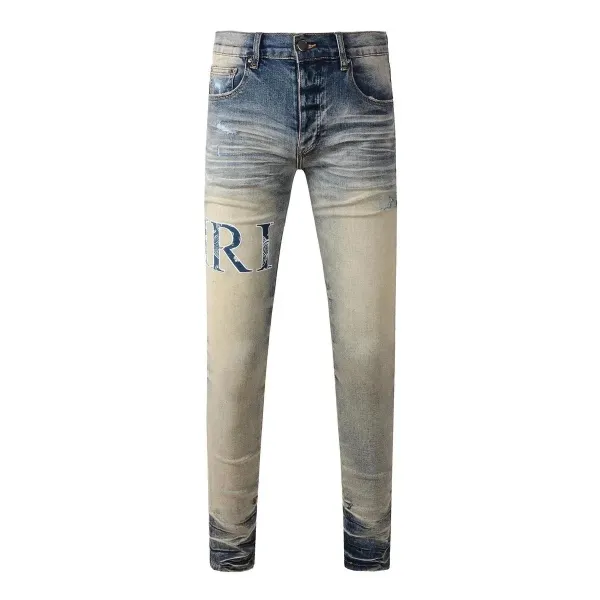 Philipp Plein RI Logo Distressed Slim Fit Jeans - 1
