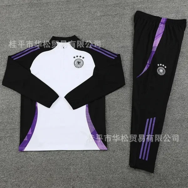 Germany National Team Training Tracksuit Black White Purple Tracksuit - 1