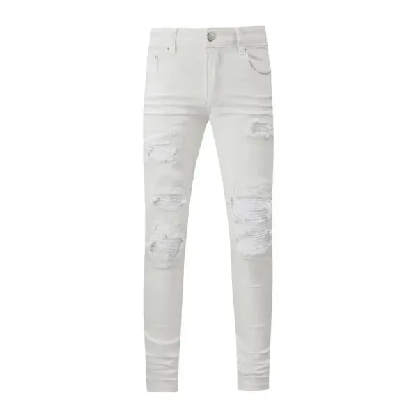 Amiri Destroyed White Skinny Jeans - 1
