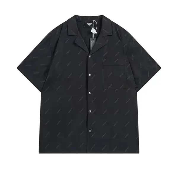 Imposter London All-Over Logo Short Sleeve Shirt Black - 1