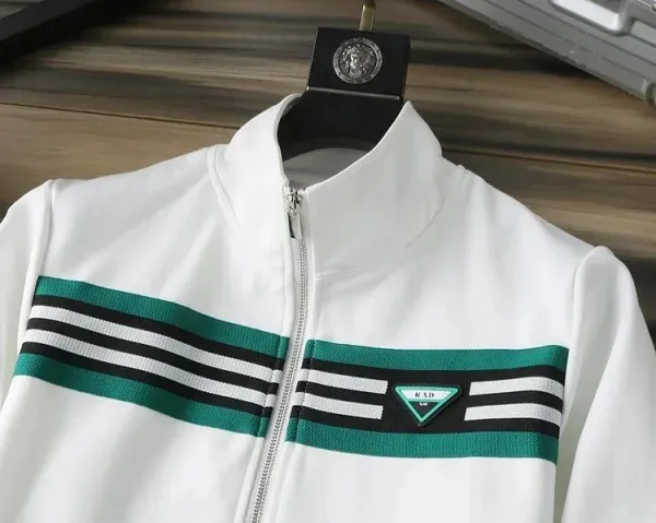 Prada Logo Stripe White Tracksuit - 7
