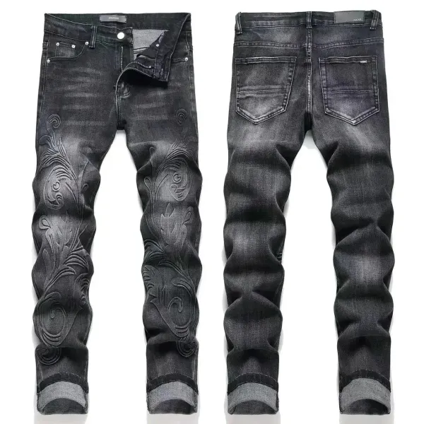 DSquared² Embossed Floral Denim Jeans Black - 1