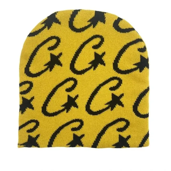 Gucci GG Star Yellow Knit Beanie - 1