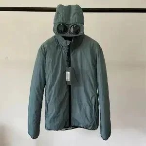 C.P. Company Goggle Hooded Down Jacket Army Green Outerwear - 1