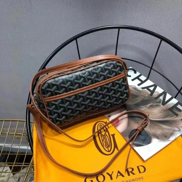 Goyard Saint Louis Mini Crossbody Bag Black and Tan Canvas - 1