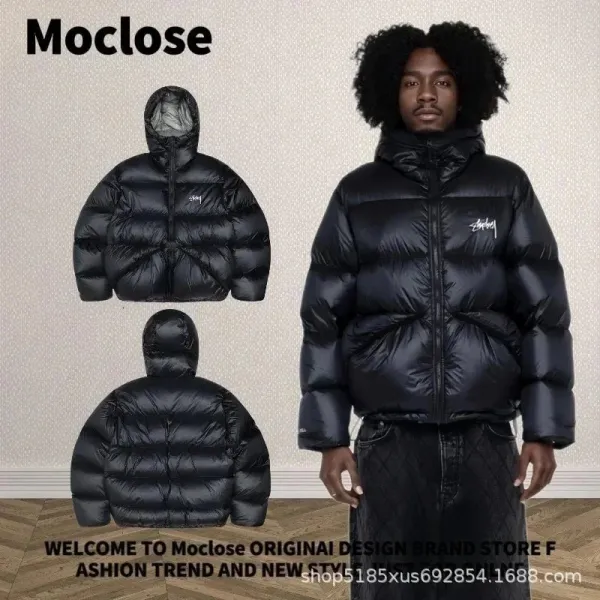 Moclose Oversized Puffer Hooded Down Jacket Black - 12