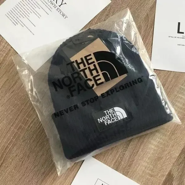 The North Face Logo Beanie Pink Knit Hat - 3