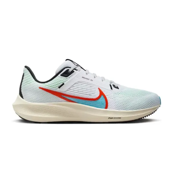 Nike Pegasus 40 White/Orange/Blue Running Shoes - 2
