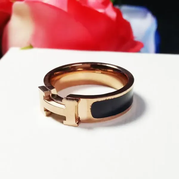 Hermès Clic H Ring Silver White Enamel Jewelry - 5
