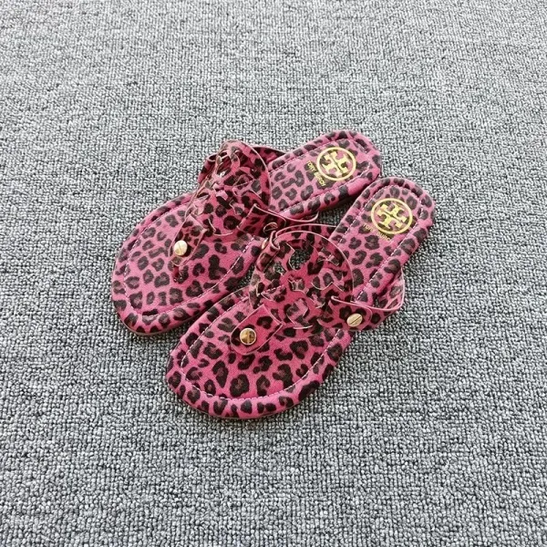 Tory Burch Miller Leopard Print Pink Thong Sandals - 1