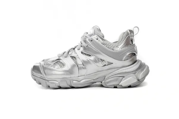 Balenciaga Track 2 Silver Metallic Chunky Sneakers - 1