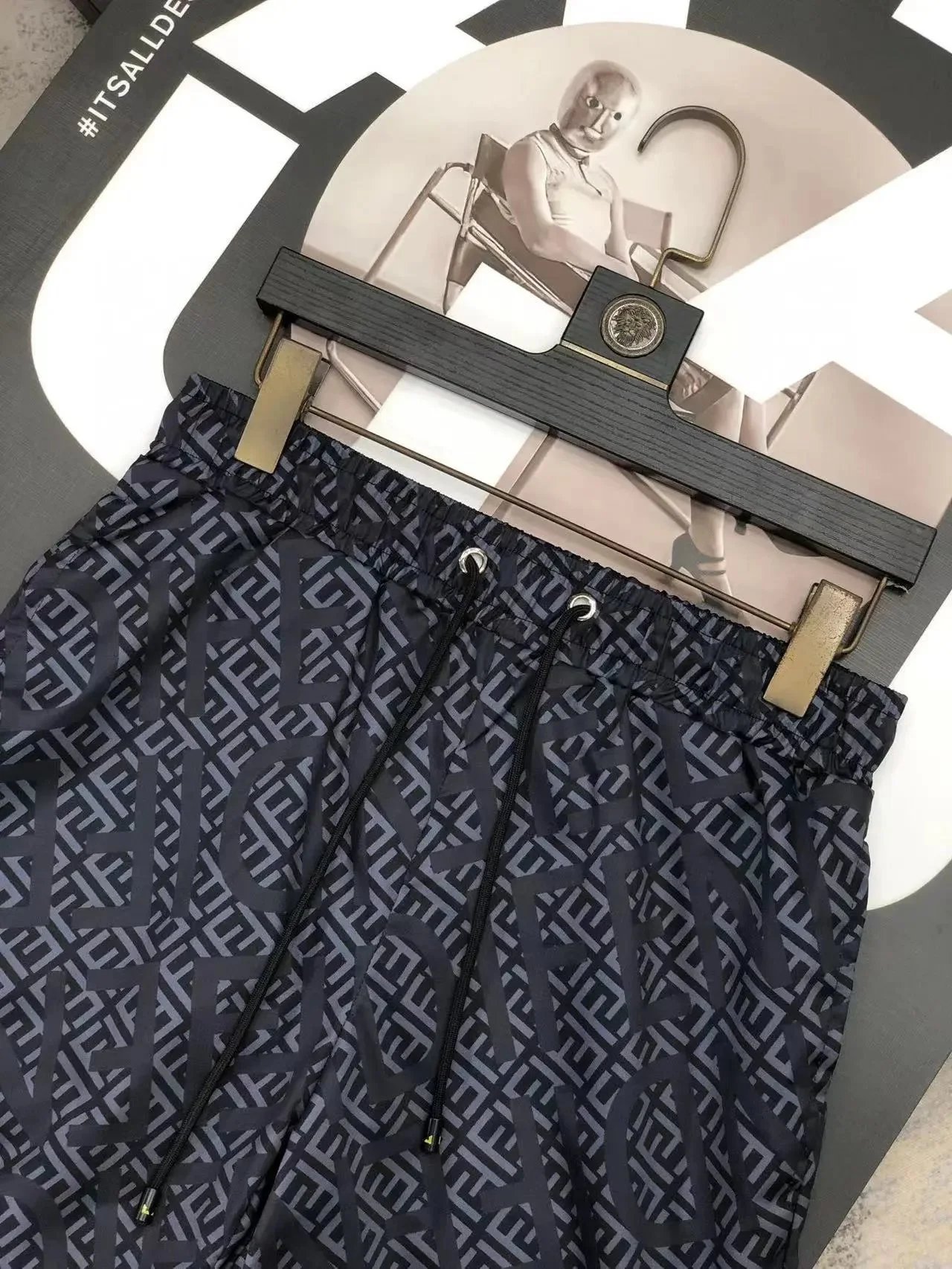Fendi FF Monogram Swim Shorts Navy - 7