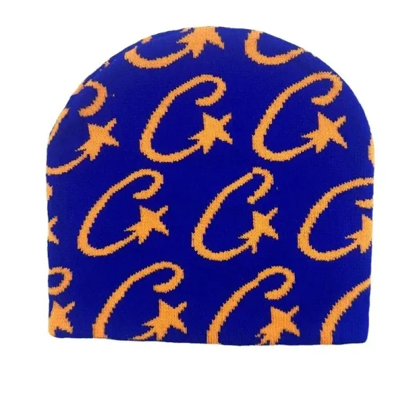 Gucci GG Star Print Navy Beanie - 1