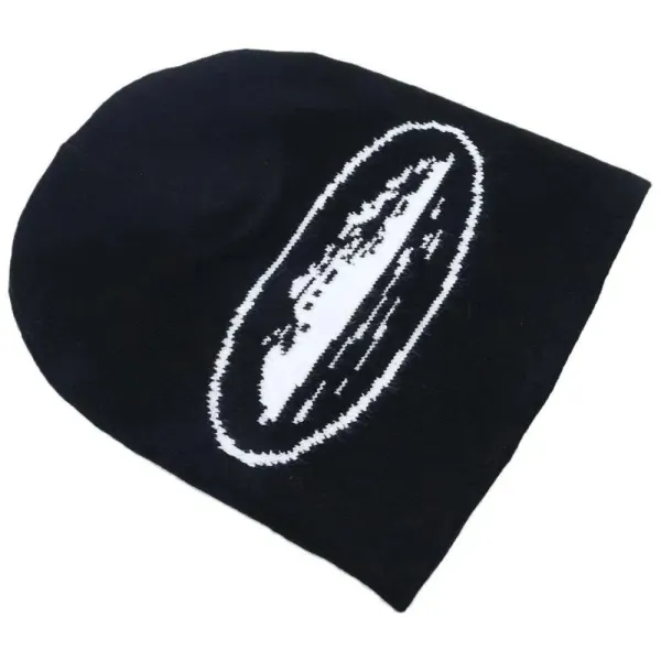 Off-White Oval Logo Knit Beanie Black - 1