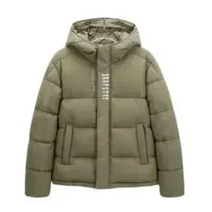 Design Puffer Hooded Jacket Army Green Down-Jacket - 1