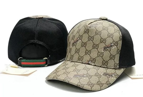 Gucci GG Marmont Tiger Print Baseball Cap Beige/Black - 1