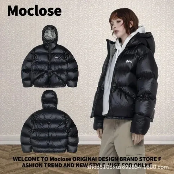 Moclose Oversized Puffer Hooded Down Jacket Black - 10