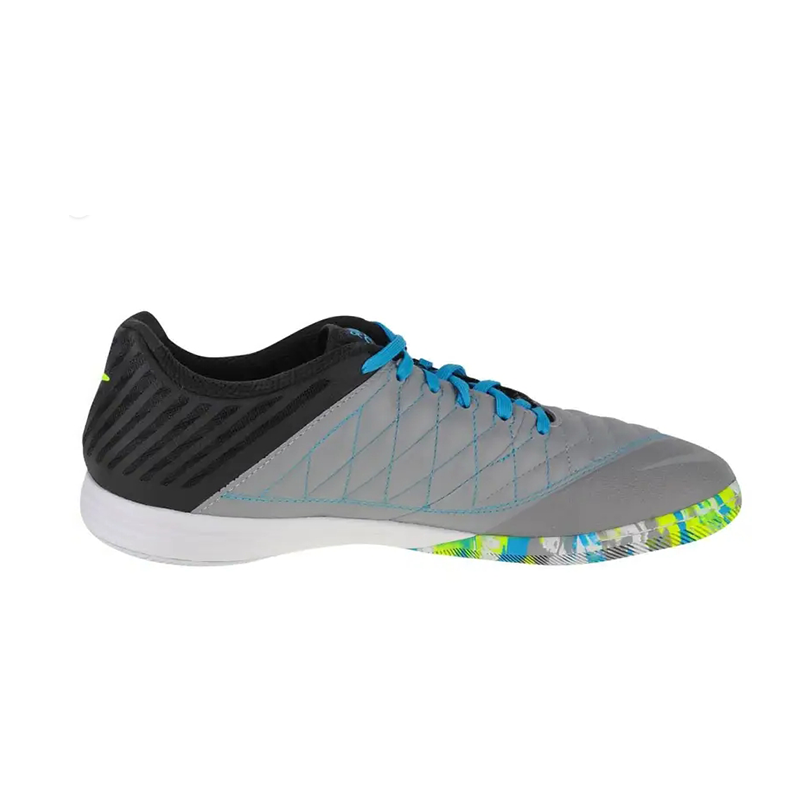 Nike Lunar Gato II Indoor Soccer Shoes Gray/Black/Neon Blue/Green - 2
