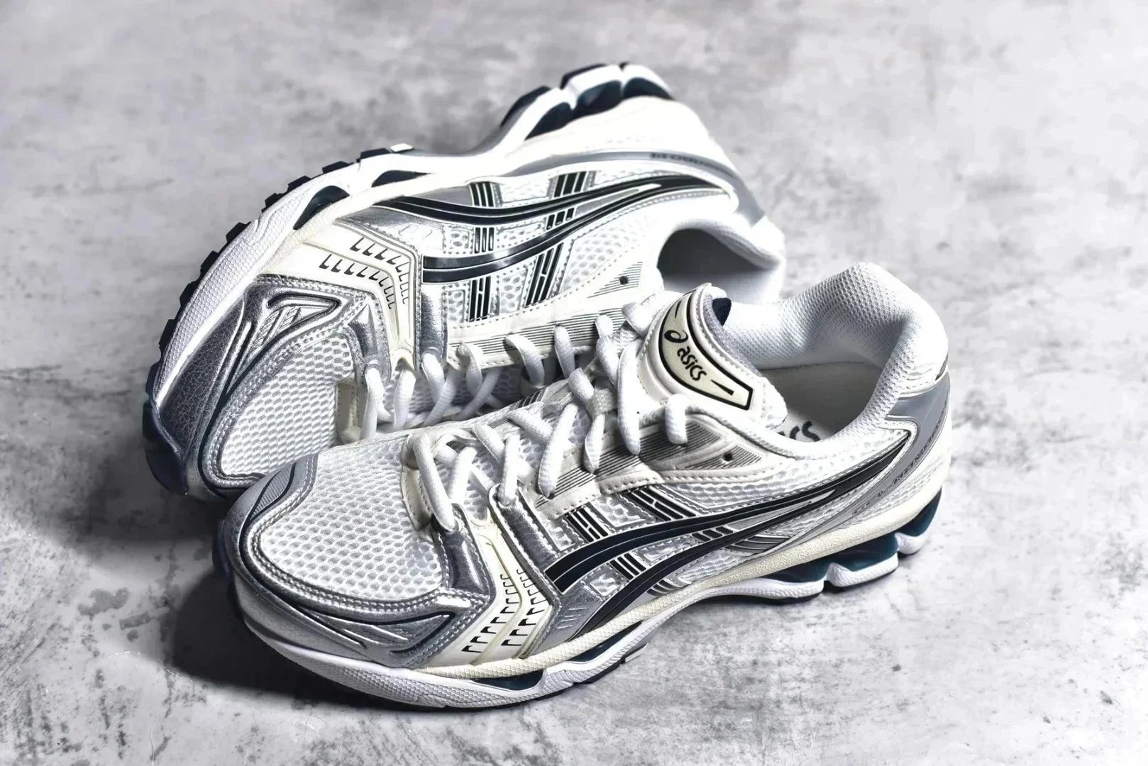 Asics Gel-Kayano 14 Silver Blue Running Shoes - 9