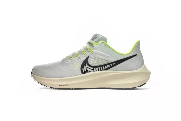 Nike Air Zoom Pegasus 40 Light Gray and Neon Lime Running Shoes - 1