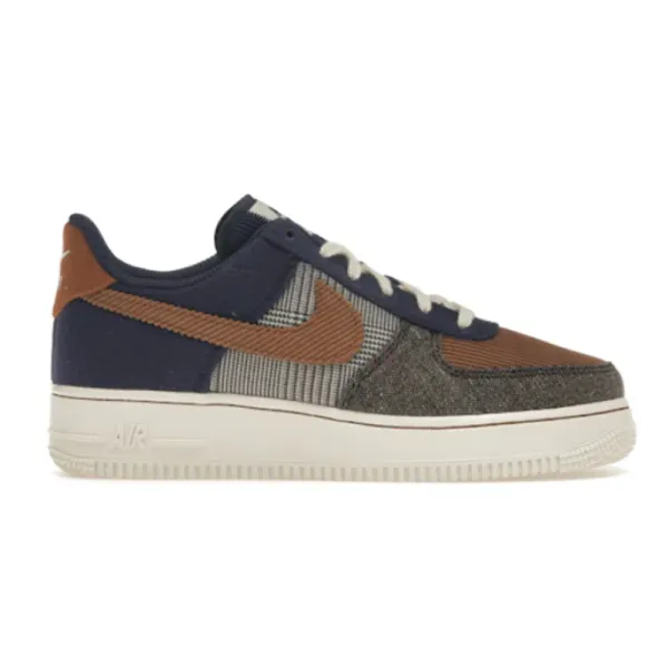 Nike Air Force 1 Low Patchwork Navy Brown Sneakers - 1