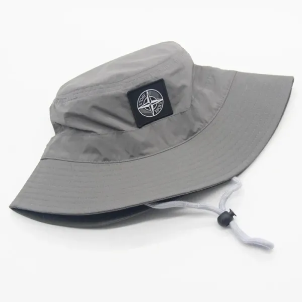 Stone Island Compass Logo Bucket Hat Gray - 1