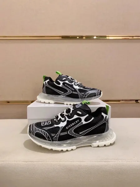 Givenchy Urban Runner Black White Green Transparent Sneakers - 1