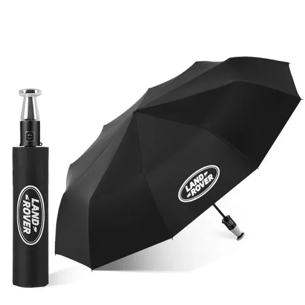 Mazda Logo Print Black Auto-Open Umbrella - 11