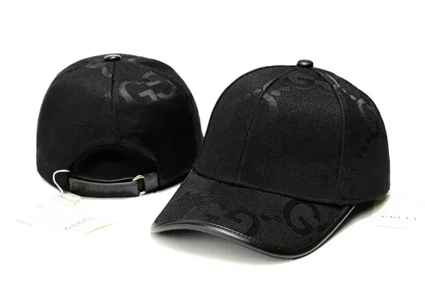 Gucci GG Monogram Black Baseball Cap - 1