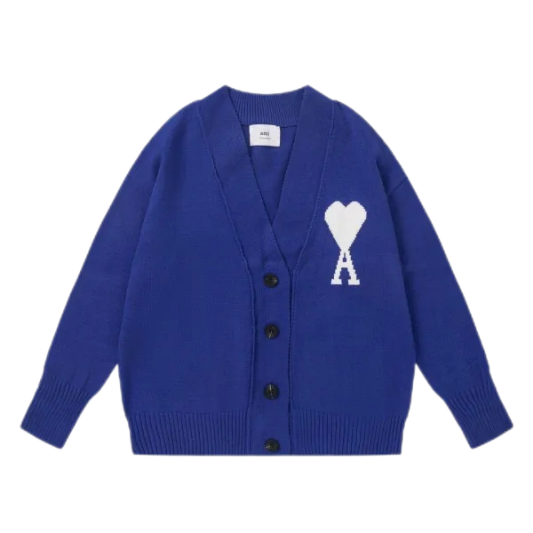 Ami Paris Heart Logo Cardigan Yellow - 9