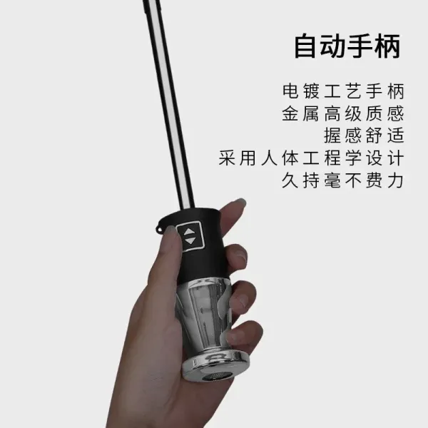 Mazda Logo Print Black Auto-Open Umbrella - 9