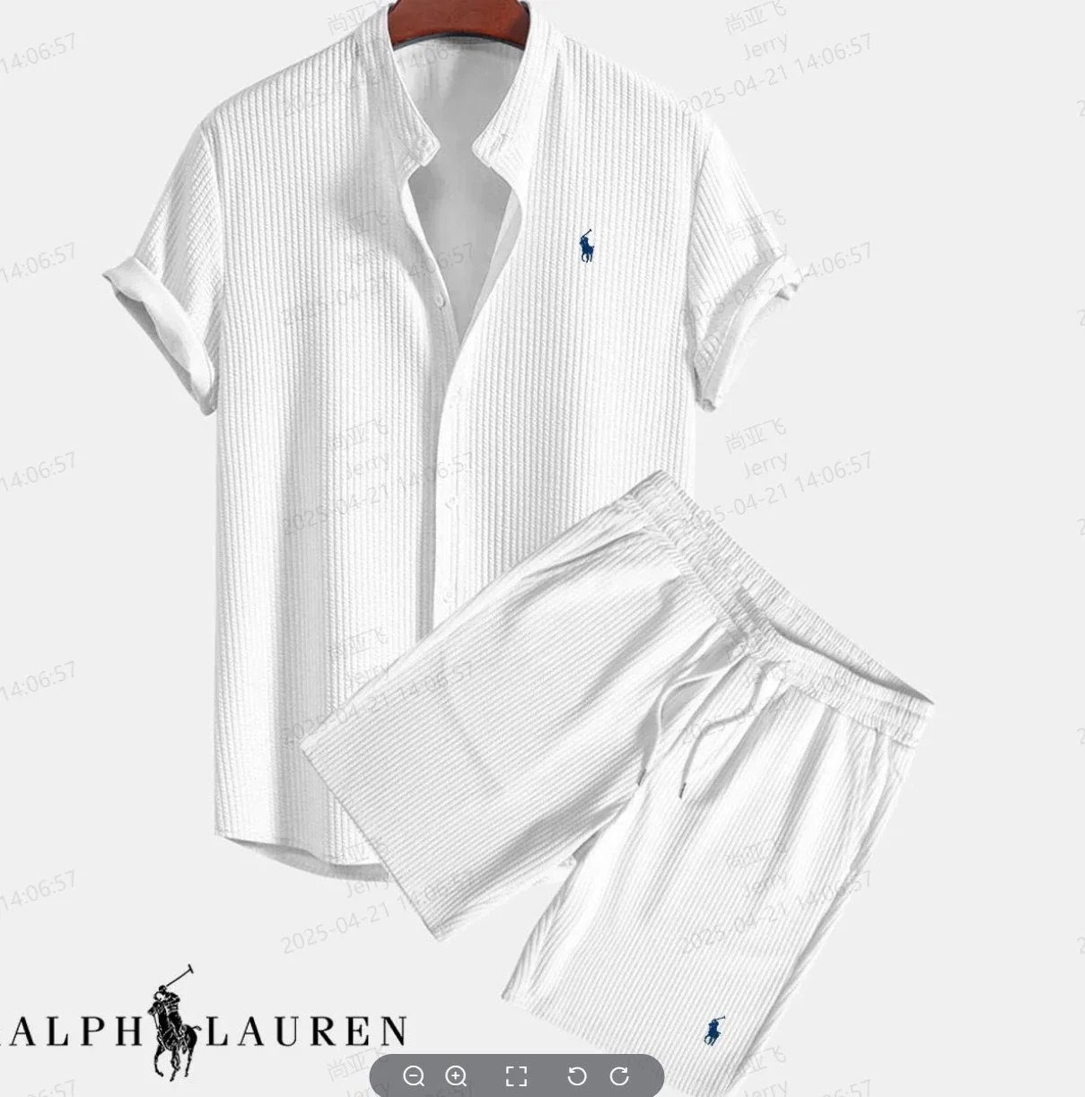 Ralph Lauren Ribbed Short-Sleeve Shirt and Shorts Set Black Casual Set - 4